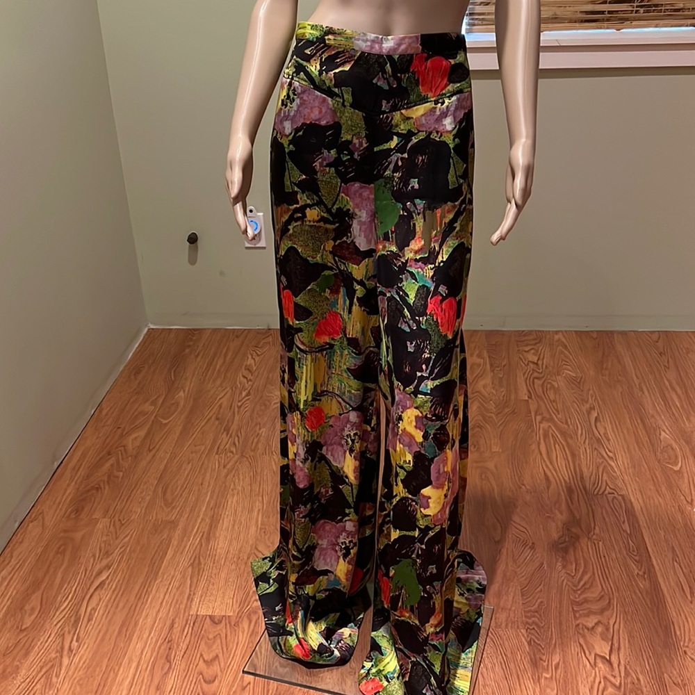 Anthropologie Leifnotes Bright Multi-colored Wide Leg Pant Size M